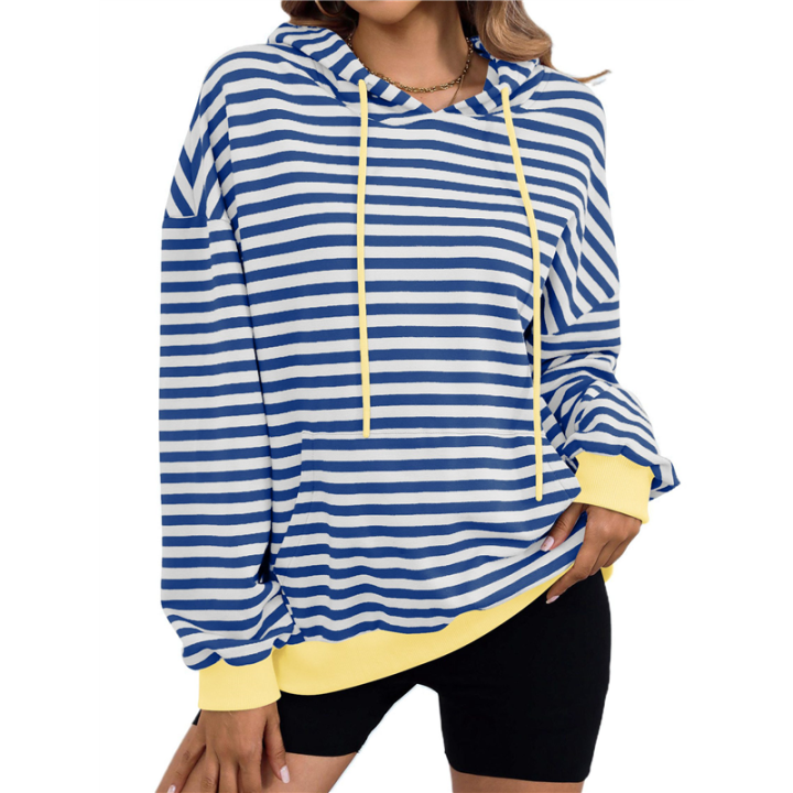 Women's%20Striped%20Pullover%20Hoodies%20Coffee%20Color%20XL%20-%20Image%202