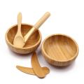 Yuanyan 1Pcs Natural Bamboo Make Up Bowls Set with Spoon and Spatual and Brush Wooden Bamboo Lipgloss Mask Clay Face Care Tool for Women. 