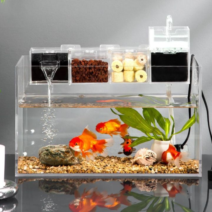 View of Durable 3 in 1 Fish tank filter Built-in Silent Waterfall Filter Box ...