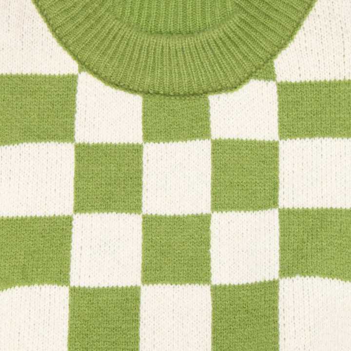 Light%20Greeen/White%20Color%20Woolen%20Full%20Sleeves%20Checked%20Printed%20Sweater%20For%20Girl%20-%20Image%203