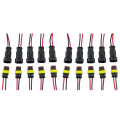 NAMUNY 10 Pair 2 Pin Way Waterproof Electrical Wire Connector Plug Set Car Connectors with Cable for Motorcycle, Scooter Marine. 