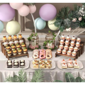 Cologne Stand,Wooden Tiered Riser Display Stands, 2 Set Stackable Perfume Organizer Dessert Cupcake Stand. 