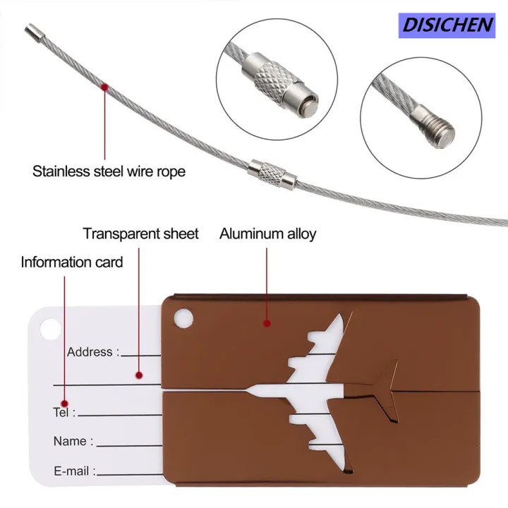 DISICHEN%20%E3%80%90Must-Have%20Gadgets%E3%80%91%20Reusable%20Metal%20Travel%20Luggage%20Tags%20Aluminium%20Suitcase%20Labels%20with%20Ropes%20Bag%20Tag%20Stainless%20Steel%20Loop%20Name%20ID%20Card%20for%20Suitcase%20-%20Image%205