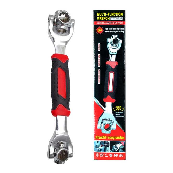 48 in 1 Swivel Head Multi Tool Spanne Tools Socket Works with Spline Bolts Multifunction PassTorx 360 Degree 6-Point Universal Furniture Car Repair.