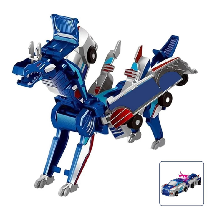 Magic Transformation Super Combination Car 2 in 1 Kids Magnetic Collision Transforming Car Diy Gift for Kids A