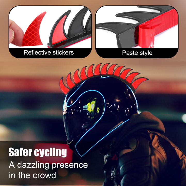 Reflective%20Motorcycle%20Helmet%20Mohawk%20Spikes%20Rubber%20Camber%20Saw%20with%20Red%20Helmet%20Decals(Helmet%20Not%20Included)%20-%20Image%202