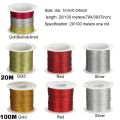 20/100 Meters Gold Silver Red Tag Line Bracelet Making Tying Rope Packaging Thread Metallic Cord Tinsel String Christmas Strap Ribbon. 