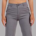 Nepster Dark Grey High Rise Stretchable Premium Straight Cotton Pants For Women. 