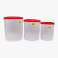 Gem Plasticware Container 10/20/30 Set Tpsp Red. 