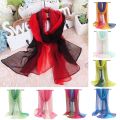 Summer Sun Protection Scarf Gradient Solid Color Literature Pashmina Soft Long Beach Scarves Women. 