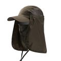 Summer Outdoor Removable Drawstring Big Brim Sports Hiking UV Protection Jungle Face Neck Cover Sun Protcet Cap Fisherman Hat Visor Hat. 