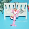 8cm Korean Cute Creative Cartoon Naughty Pink Panther Plush Keychain Ring Womens Bag Pendant. 