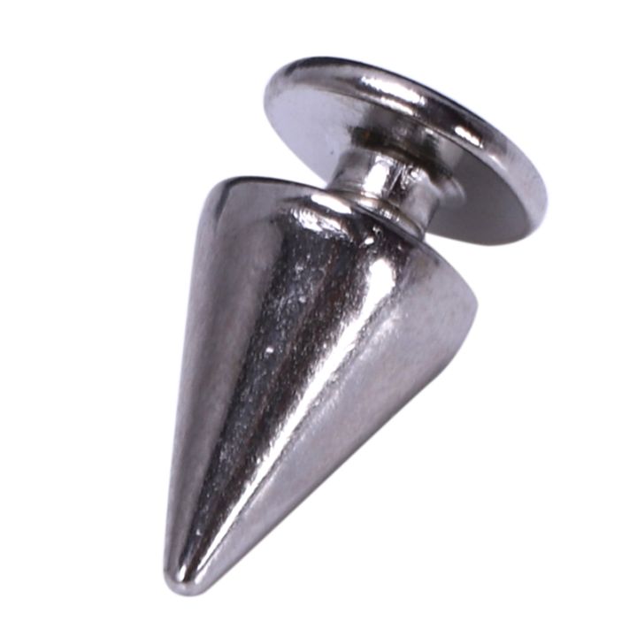 100pcs/set 9.5mm Silver Cone Spikes Screwback Studs DIY Craft Cool Rivets Punk