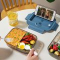 Container Plastic Microwave Plus Cutlery 2/3 Compartment Lunch Box with 2025 New Spoon and Fork Leak Proof Lunch Heat Tolerance Picnic Box Worker. 