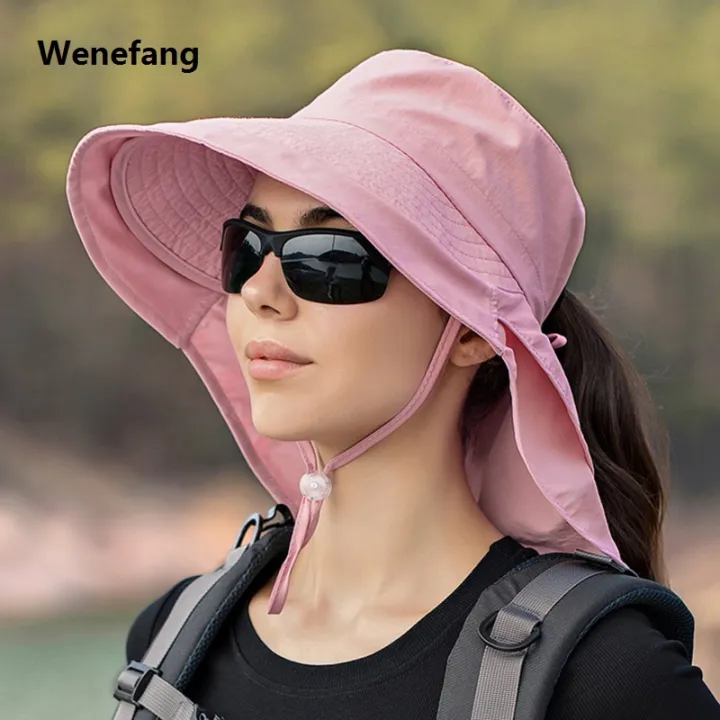 Wenefang%20Designer%20Women's%20Lightweight%20Summer%20Bucket%20Hat%20with%20Ponytail%20Hole%20Big%20Brim%20Sunscreen%20Cap%20Outdoor%20Eye%20Protection%20Sun%20Hat%20-%20Image%207