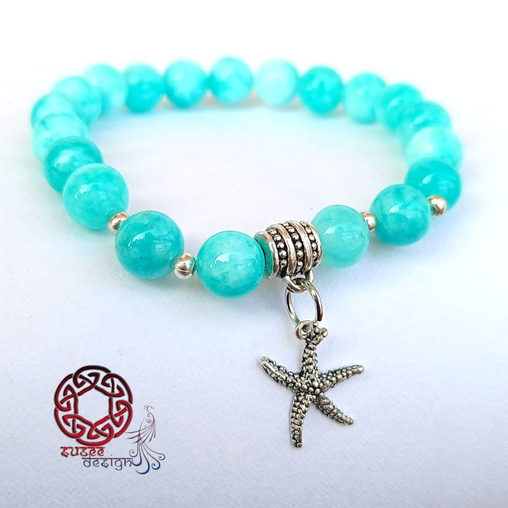Quartz Stone Bracelet With Star Charm - Sd123