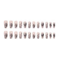 24pcs Matte Y2k Nails Press On Long Coffin Frosted Chinese Style False Nails With Ink Painting Designs Full Cover Nail Tips. 
