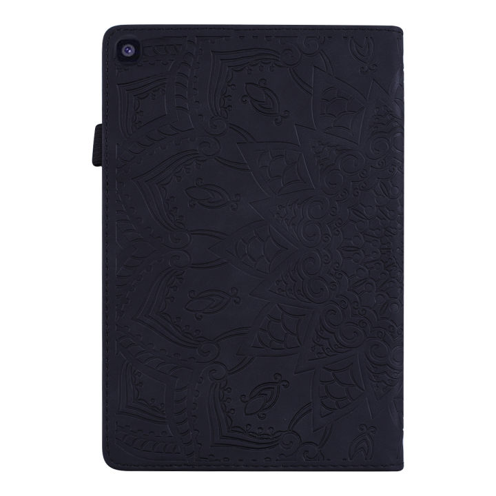 Samsung%20Galaxy%20Tab%20A%208.0%20&%20S%20Pen%20(2019)%20P200%20P205%20Leather%20Case,%203D%20Relief%20Calf%20Style%20Folio%20Stand%20Magnetic%20Smart%20Cover%20with%20Card%20Slot%20Pencil%20Holder%20-%20Image%204