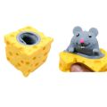 Cute 5cm Cheese Mouse Cup Pinching Joy Vent Decompression Squeezed Yellow Squirrel Cup Parody Finger Pinch Toys. 