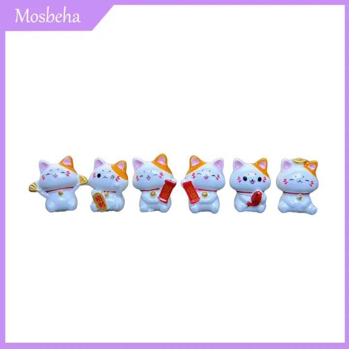 Mosbeha%20Feng%20Shui%20Lucky%20Cats%206/8pcs%20Lucky%20Cat%20Figurines%20Set%20for%20Wealth%20Fortune%20Miniature%20Kitten%20Resin%20Models%20for%20Desktop%20Gardening%20for%20Kids%20-%20Image%202
