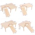 New Hamster Wooden Ladder Platform DIY Stairs Toy Durable Jumping Board Cage Accessories Easy to Install Playground for Small Pets. 