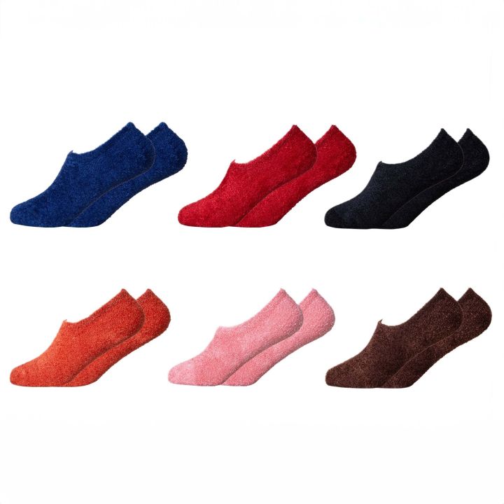 Pack of 6 Pairs of Ladies All Season Ankle Socks (SLW-2)