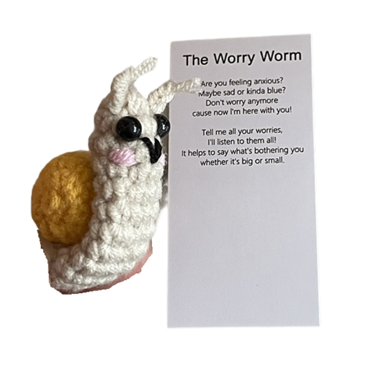 OUMERY Handmade Emotional Support Worry Worm Gift, Crochet Worry Worm ...