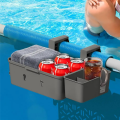 Nullmul Portable Poolside Storage Basket Tray with Cup Holder Above Ground Pool Accessories Poolside Storage Gray. 