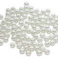 6mm 50 Gram Packet Round White Pearl Plastic Beads. 