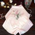 Plus Size 100kg Ice Silk Pamas Women Summer Thin Strap Tank Top Shorts Set Homewear for Chubby Sisters. 