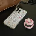 Cute Sanrio Hello Kitty Magnetic Bracket Magsafe Wireless Charge Phone Case For iPhone 15 14 13 12 11 Pro Max Clear Hard Cover. 