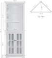 Kamakhya decor Tall corner storage cabinet for home, office use with glass door in white. 