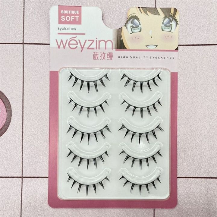 5%20Pairs%20Pack%20Japanese%20Cosplay%20False%20Eyelashes%20Faux%20Mink%20Thick%20Manga%20Anime%20Lashes%20Dramatic%20Doll%20Strip%20Lashes%20for%20Women%20-%20Image%207