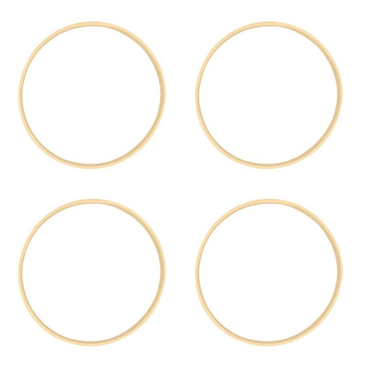 4X Dream Bamboo Rings,Wooden Circle Round Catcher DIY Hoop for Flower Wreath House Garden Plant Decor 20.5cm