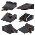 1Set Skate Toy Fingers Training Skate Park Ramp Set Funny Plastic Tech Practice Deck Black Finger Skateboards Extreme Sport. 