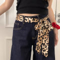 Retro Leopard Print Small Scarf Women's Fashion All-match Belt Scarf Accessories DENGYOUZHOU. 