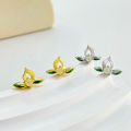 【Top Picks】New Chinese Natural Hetian Jade Lotus Ear Stud Women's Advanced Earrings Simple Elegant Glue Dropping Earrings. 