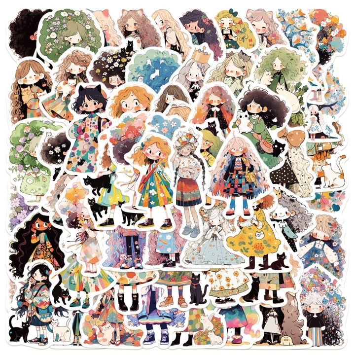 HOT BeliefMelief New style 10/30/50pcs Cute Cartoon Girl Anime Stickers ...