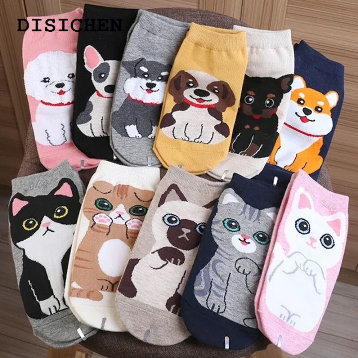 DISICHEN%20New%20style%205/1pairs%20Cartoon%20Cat%20printing%20Socks%20Women%20Cute%20Funny%203D%20Animal%20Paw%20Stockings%20Cotton%20Harajuku%20Kawaii%20Ankle%20Sox%20Calcetines%20-%20Image%203