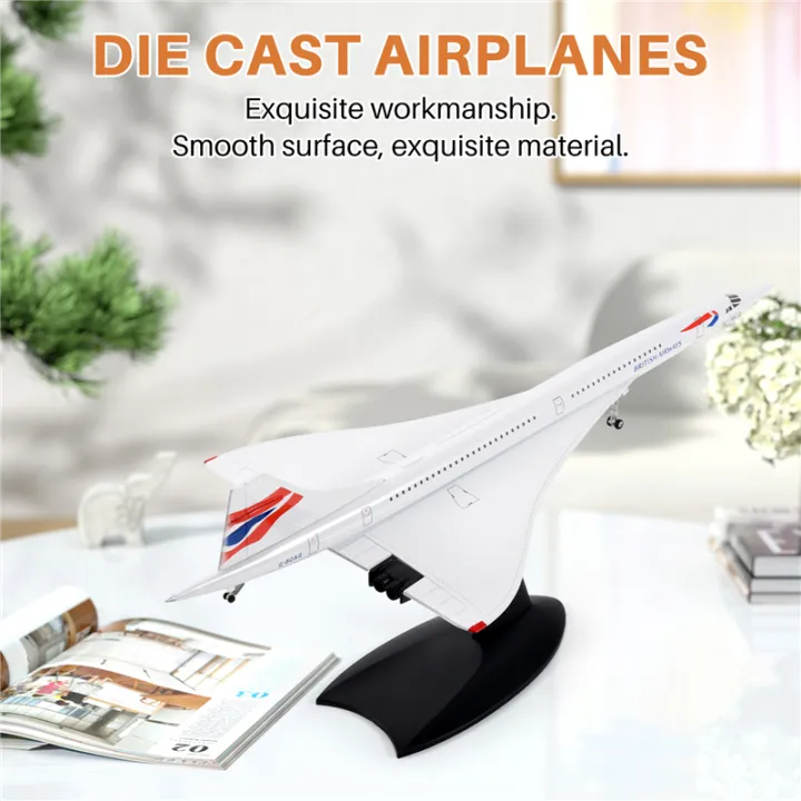 Popshyly 1/200 Concorde British Airways – Maquette D’avion De Collection, Moulage CNC, Métal Et Plastique