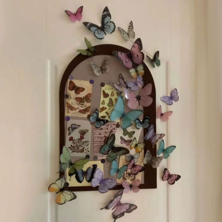 Creative Multicolor 3D Felt Board Wall Sticker Arch Door Butterfly DIY Accessories Wall Decor Board Background Wall Self-Adhesive Photo Display Board Photo Wall