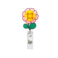 Easy pull Badge holder Teacher badge reel Sunflower Retractable badge reel Sunflower  Clip-on for Hospital staff Nursing. 