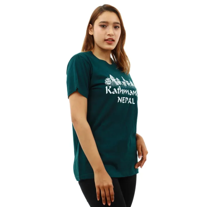 Green%20Cotton%20Round%20Kathmandu%20Nepal%20Printed%20T-Shirt%20For%20Women%20-%20Image%203