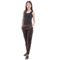 Dark Brown Velvet Pants for Women Comfortable Casual Wide Leg Trousers Full Length. 