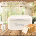Vintage Bread Box Cupboard Iron Snack Box Desktop Finishing Dust-Proof Storage Box Storage Bin Keeper Food Kitchen Shelf Decor White. 