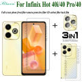 BLKNAIM (3IN1) For infinix Hot 40 /40Pro/40i Full screen tempered film tempered glass film + carbon fiber back film + lens film. 