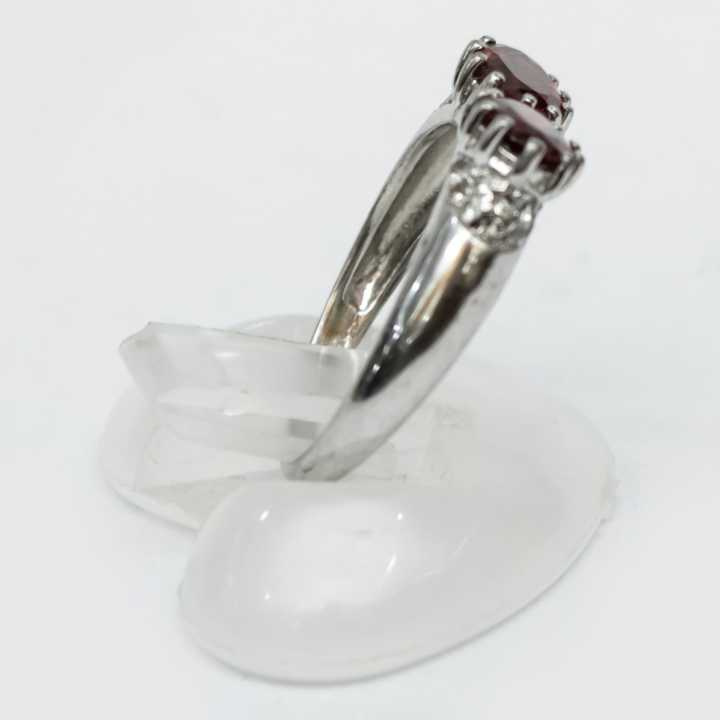 Garnet%20Stone%20White%20Zircon%20Ring%20Size%2018%20(Rhodium%20Plated)%20For%20Women%20-%20Image%203