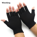 Wenefang 1Pair Black Half Finger Fingerless Gloves for Women and Men Wool Knit Wrist Cotton Gloves Winter Warm Workout Gloves. 