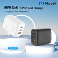 MICCELL 65 Watt Adapter | Three Port USB A To Type C | Fast Charging Support | 2 Years Replacement Guaranty | VQ-T12. 
