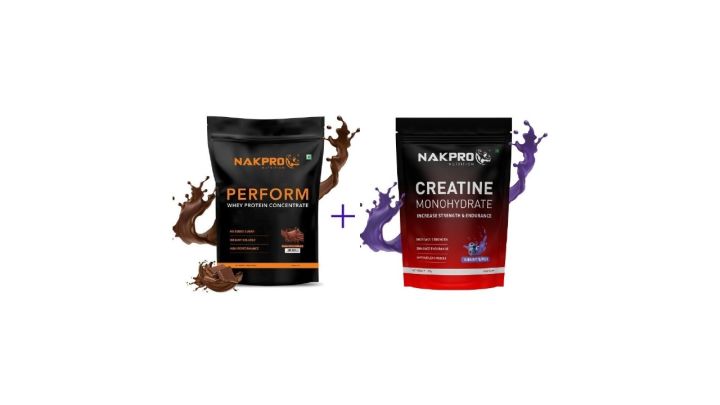 Micronised Creatine Monohydrate Powder (250g, Blueberry) & Whey Protein Supplement Powder - 1 Kg (2.2 Lb), Double Rich Chocolate